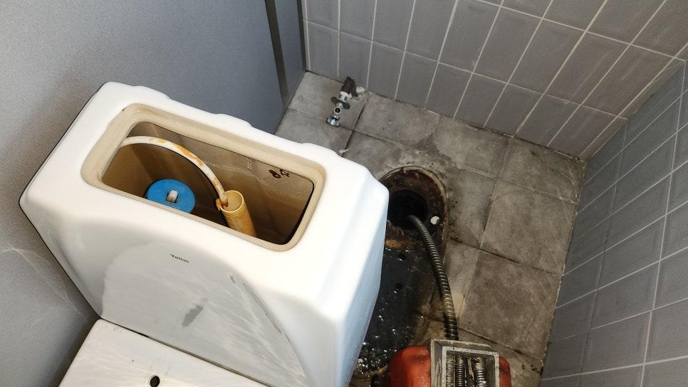 점검을 시작하며 살펴본 화장실 내부 모습