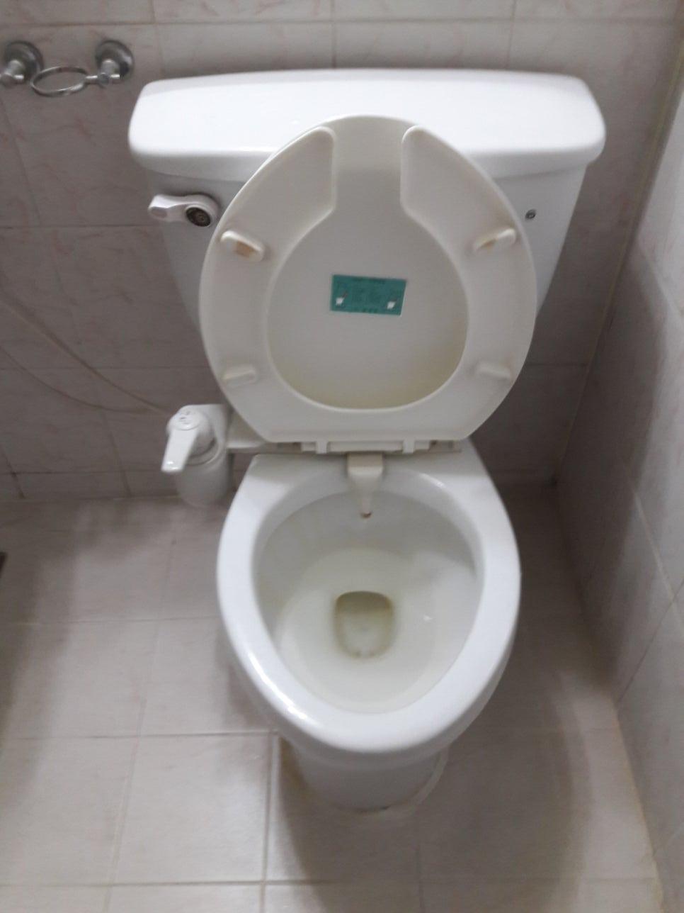 새로운 양변기 설치 작업