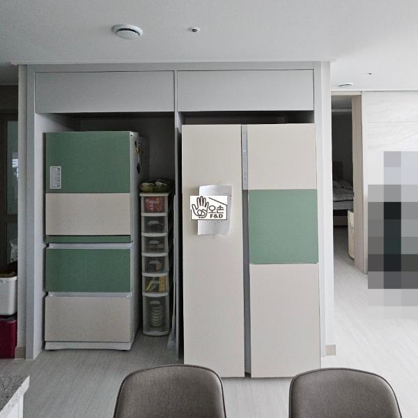그레이 도어 인테리어 시공 사진 — 미스트 그레이 도어